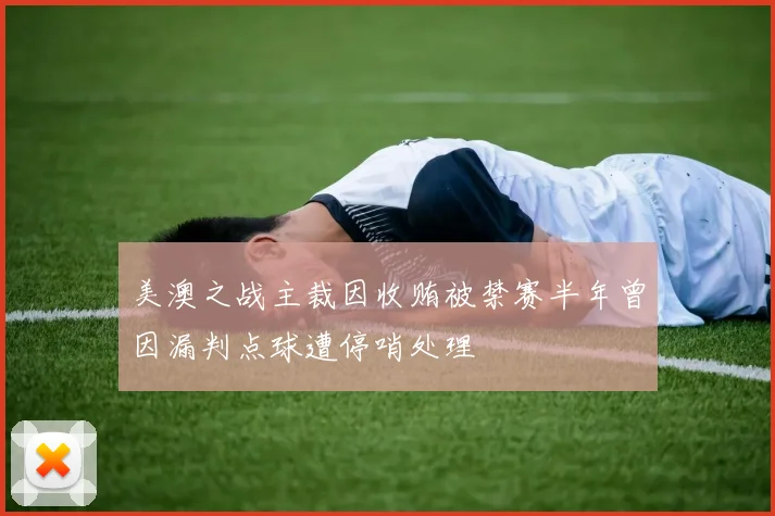 美澳之战主裁因收贿被禁赛半年曾因漏判点球遭停哨处理
